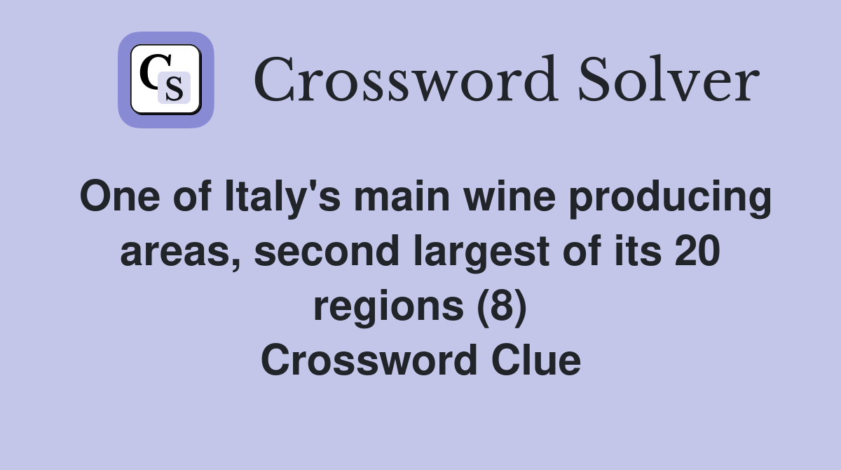 One of Italy's main wine producing areas, second largest of its 20